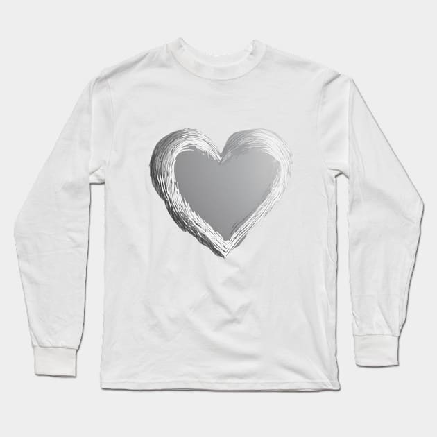 Heart Silver Shadow Silhouette Anime Style Collection No. 253 Long Sleeve T-Shirt by cornelliusy